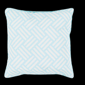 Aqua Blue Patterned Outdoor Pillow-16"x16"-Villawestdesigns