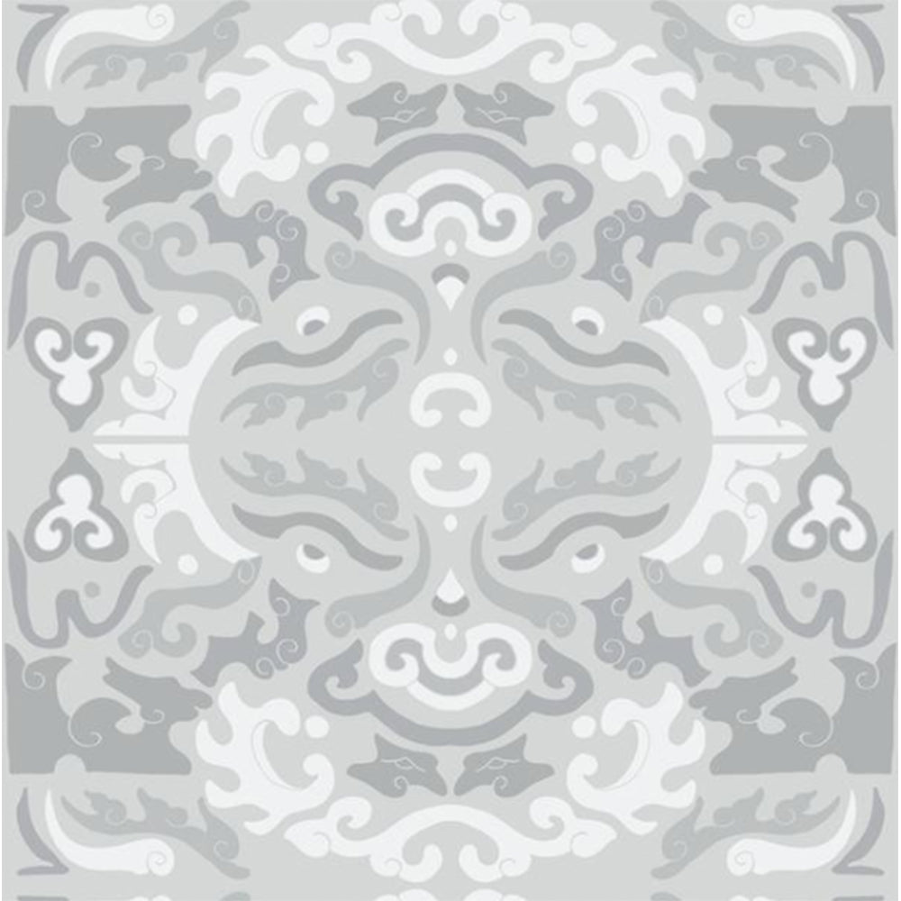 Grey Asian Inspired Peel & Stick Wallpaper-Wallpaper-Dwell Chic