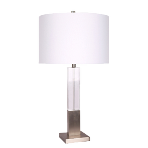 Silver Acrylic Block Lamp-Lamp-Dwell Chic