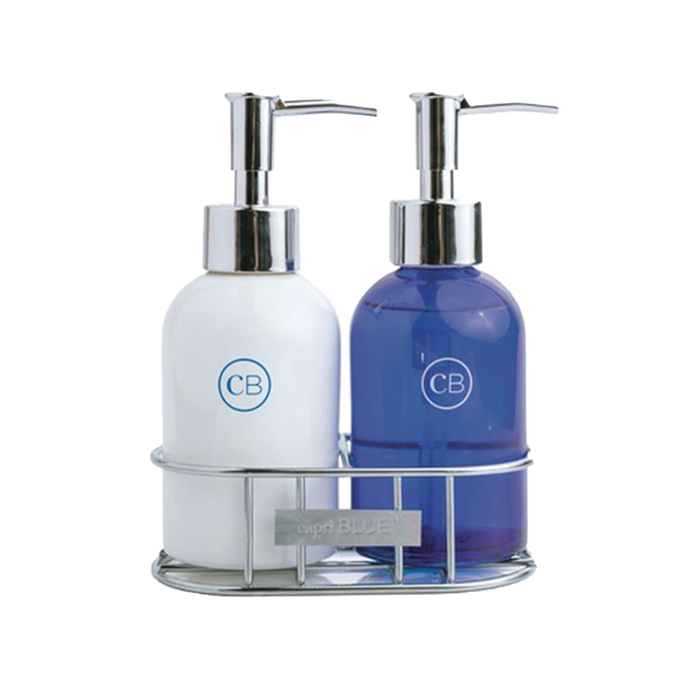 Capri Lotion and Hand Soap with Chrome Metal Caddy-Caddy-Dwell Chic
