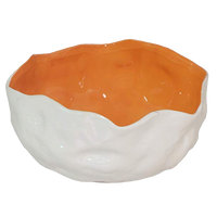Tangerine and White Decorative Bowl-accessories-Dwell Chic